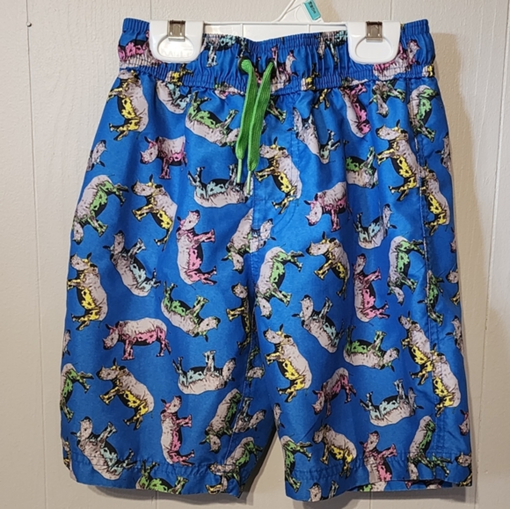 Blue‎ Multicolor Swim Trunks Rhinoceros Beach Wave Zone Small A298